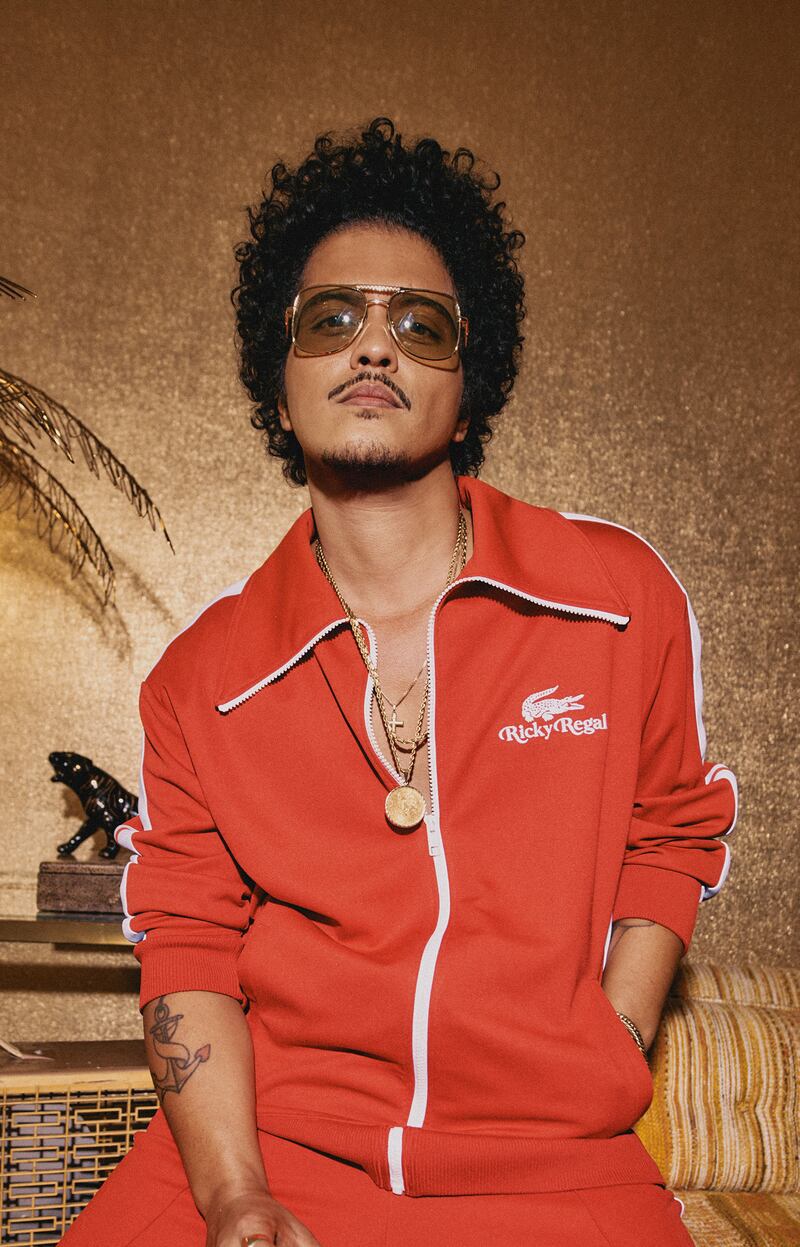 Bruno Mars "Ricky Regal" collection for Lacoste. Courtesy Lacoste