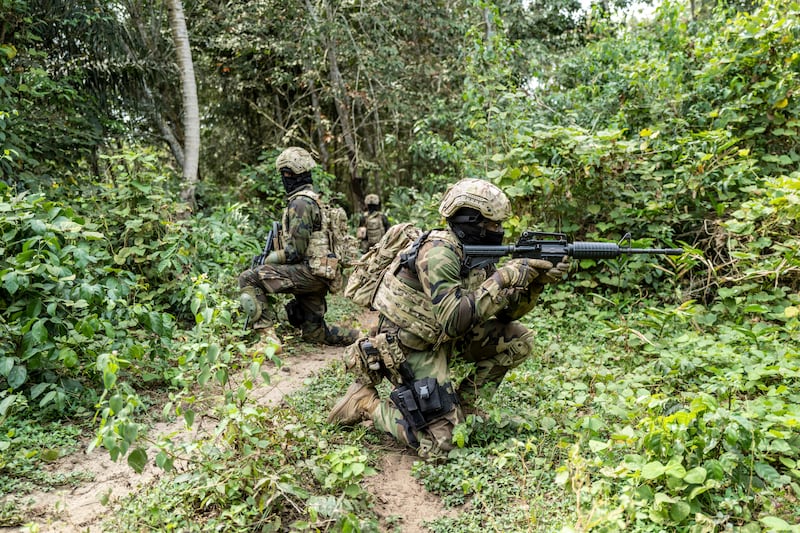 Ghanaian special forces take part in US-led counter-terrorism training in the Ivory Coast. AP