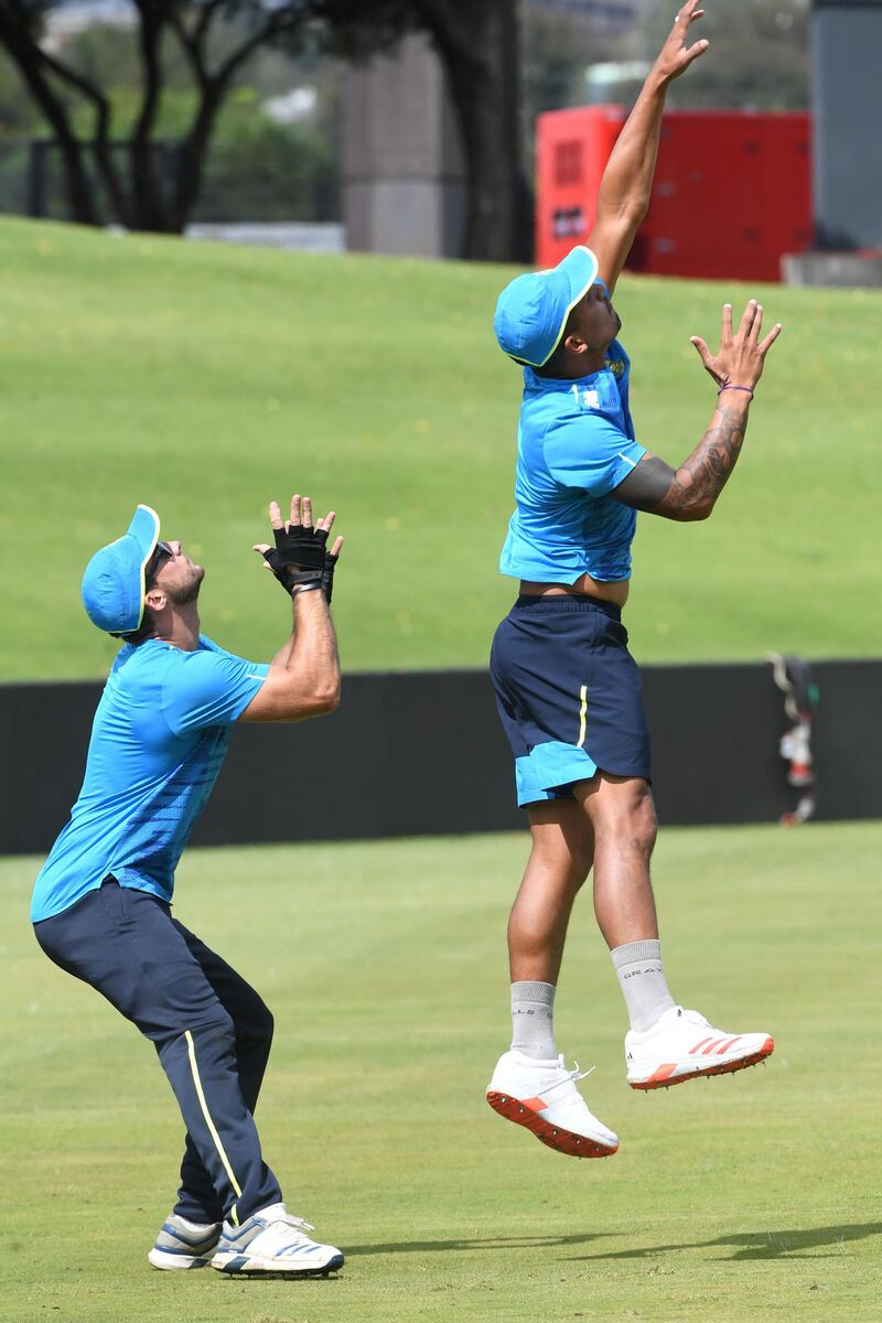 Beuran Hendricks and Janneman Malan of South Africa during training. Getty