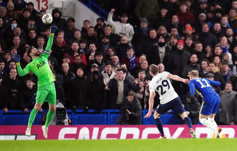 TOTTENHAM RATINGS: Hugo Lloris - 6, Made a decent save from Havertz’s shot and did well to stop Mount’s cross after awkwardly punching Jorginho’s. Couldn’t do anything for either goal. Did well to stop Werner’s attempt. PA