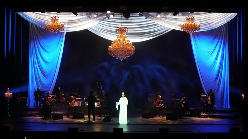 The hologram of Umm Kulthum performed at Dubai Opera for two nights. Dubai Opera