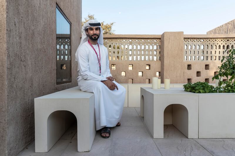 Modu Method creative director and founder Omar Al Gurg at his exhibit 'Swalef' at Sikka 10.