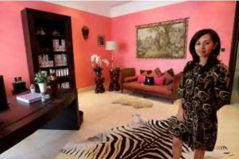 DUBAI, UNITED ARAB EMIRATES ñ Sep 17: Fitriani Hay in her favorite room at her residence in Emirates Hills, Dubai. (Pawan Singh / The National) Story by Katie *** Local Caption ***  PS002- INTERIOR.jpg