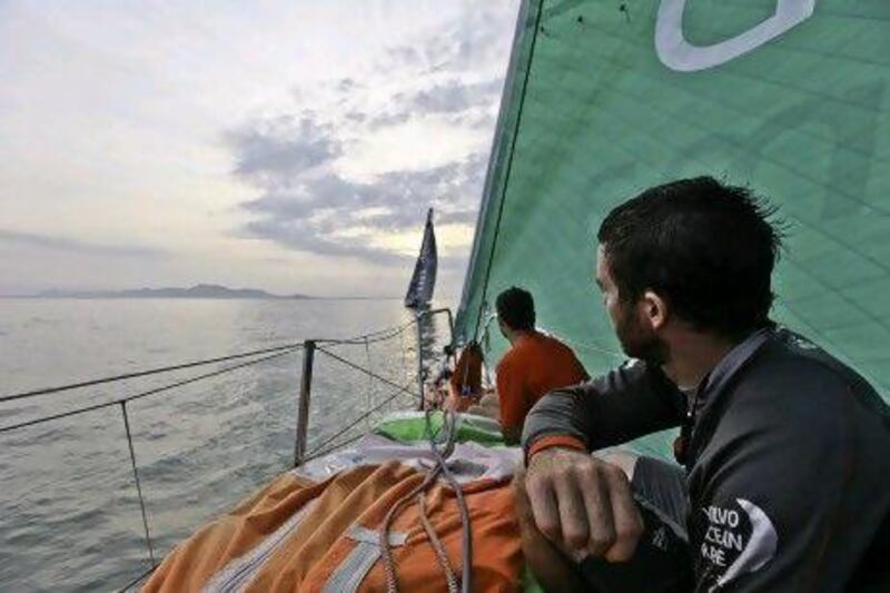 Telefonica found Groupama, skippered by Franck Cammas, too close for their liking.