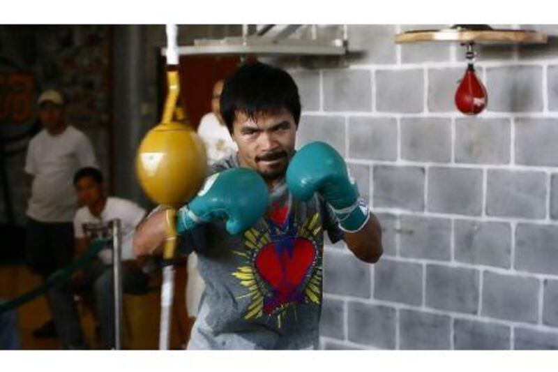 Manny Pacquiao, the WBO World Welterweight champion, will face "Sugar" Shane Mosley in Las Vegas this weekend.