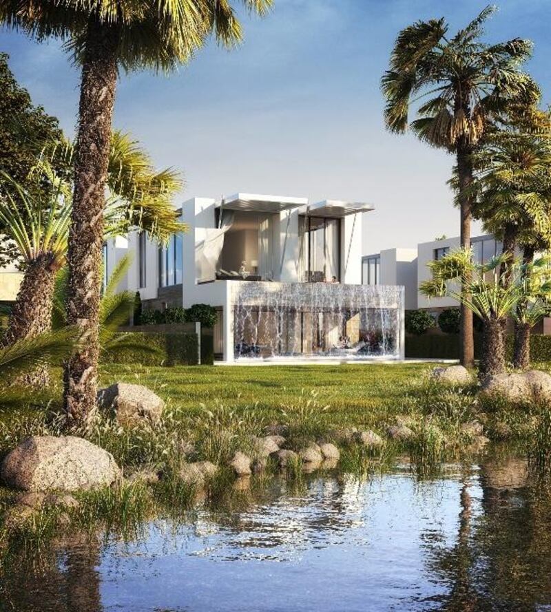 Damac Properties launched XV Villas at Akoya, which features new to market 'inverted' floor plans that provide elevated views across the development's lake and golf course. Courtesy Damac