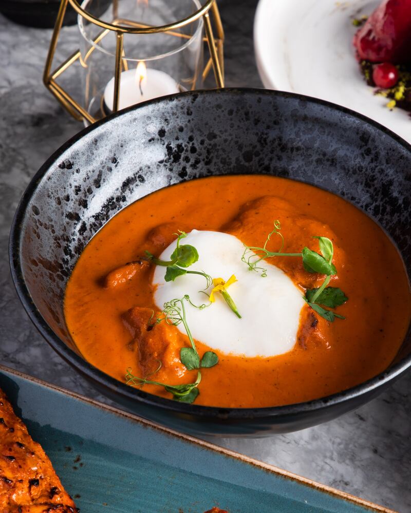 Butter chicken burrata from the fusion Indian iftar at Masti in Dubai; Dh175.