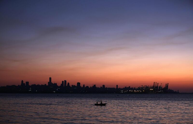 The sun sets over Lebanon’s capital Beirut. AFP