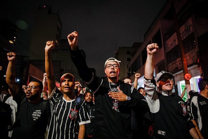 Demonstrators in Sao Paulo. Bloomberg