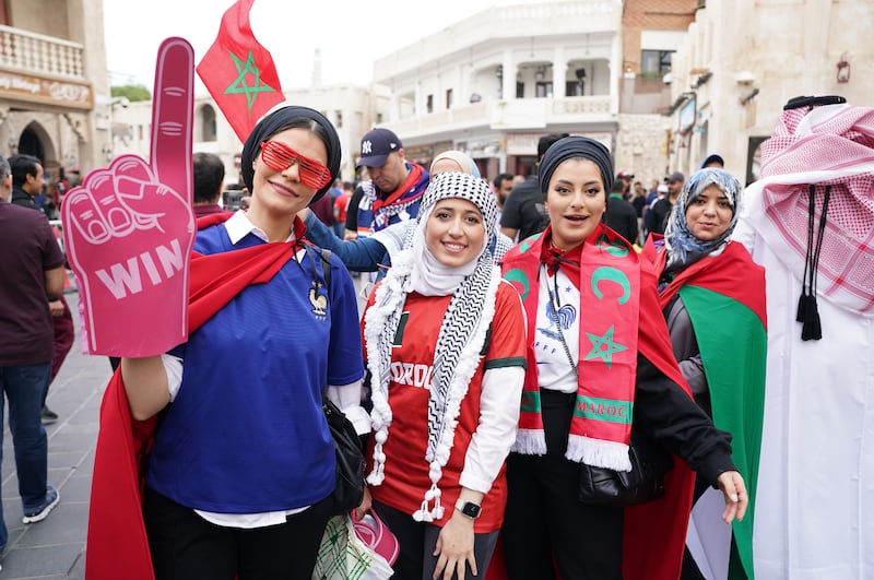 Morocco fans in Doha, Qatar. PA