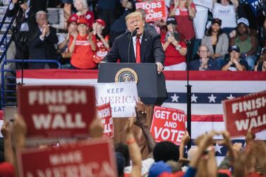 President Donald Trump speaks during a campaign rally for Representative Ron DeSantis, Republican candidate for governor of Florida. Bloomberg 