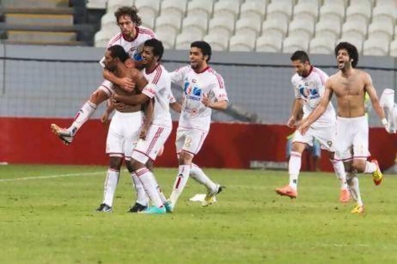 Al Jazira's come-from-behind victory over Al Shabab propelled them to sixth place in the Pro League table. Razan Alzayani / The National