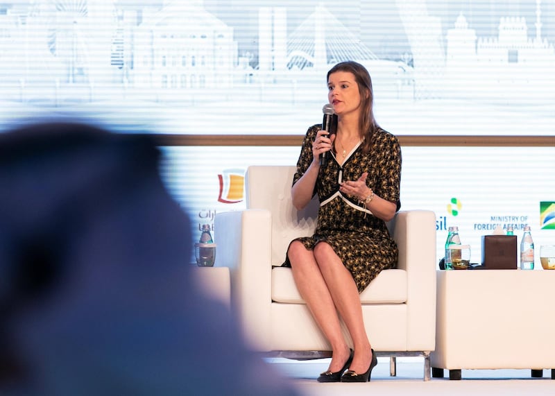 ABU DHABI, UNITED ARAB EMIRATES. 27 OCTOBER 2019. 
Martha Seillier. Special Secretary of the Secretariat for Investments Partnerships Program;  at UAE/Brazil Business Forum.


(Photo: Reem Mohammed/The National)

Reporter:
Section: