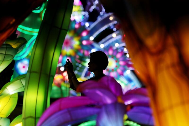 Dubai, United Arab Emirates - October 02, 2019: The new season of Dubai Glow Garden. Wednesday the 2nd of October 2019. Zabeel Park, Dubai. Chris Whiteoak / The National