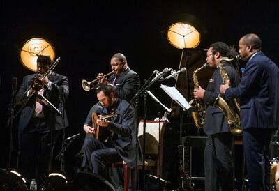 Wynton Marsalis and Naseer Shamma at the Abu Dhabi festival in 2017. Credit: ADMAF

 