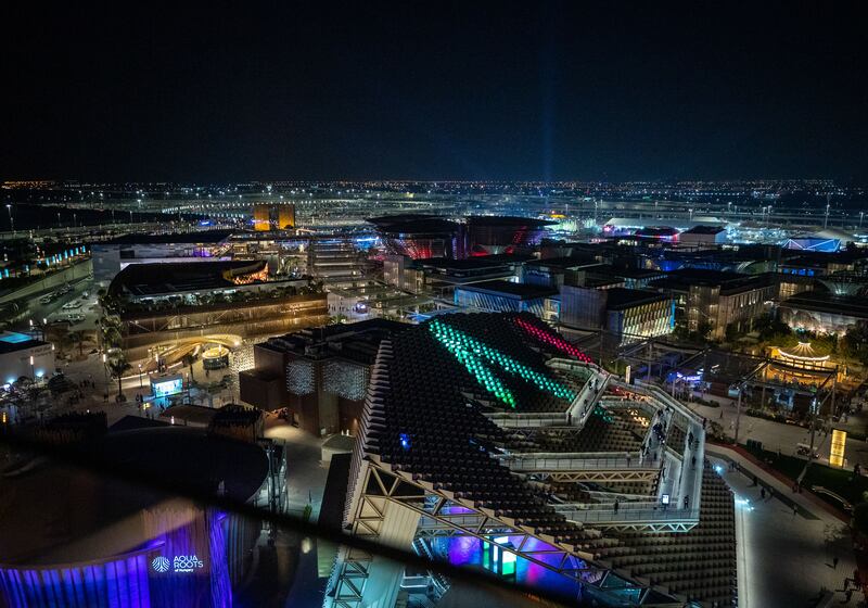 A panoramic view of the glittering Expo 2020 Dubai site. Victor Besa / The National