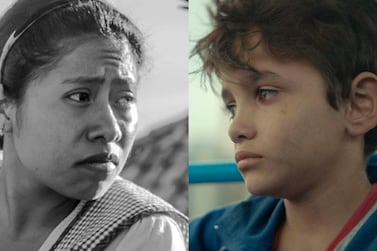 Nadine Labak's 'Capernaum', right, is Lebanon's second ever Best Foreign Language film nomination and has been endorsed by Oprah, but does it have any chance up against Netflix's 'Roma'? Photos: Carlos Somonte / Netflix' Christopher Aoun / Sony Pictures Classics