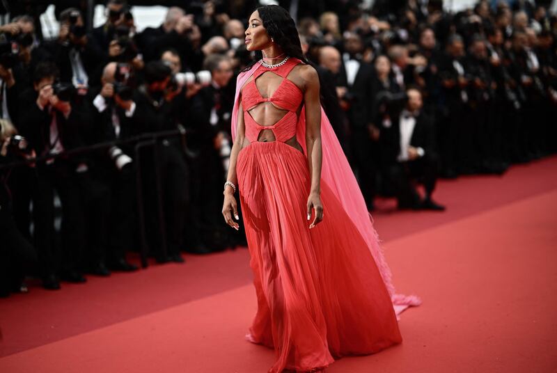 Naomi Campbell on the red carpet before the premiere. AFP