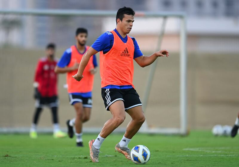 Fabio De Lima on the ball during a UAE training session.