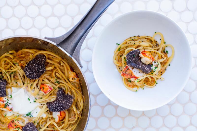 A seafood pasta dish. Courtesy Mix by Alain Ducasse
