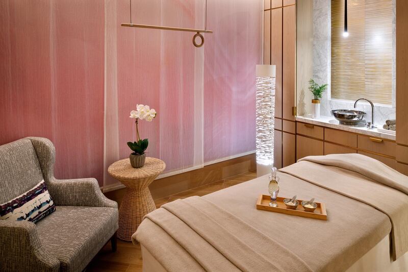 The treatment rooms are called Floating, Breathing, Living, Being and Sensing, at Spa by SensAsia at the Grand Plaza Movenpick Media City