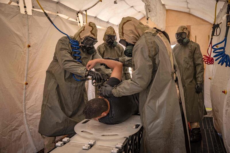 Senegalese National Fire Brigades members were also part of the biochemical simulation exercise in  Agadir. AFP