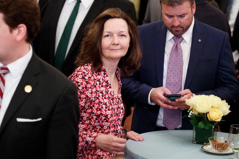 epa06707162 CIA Director nominee Gina Haspel attends the ceremonial swearing in ceremony for US Secretary of State Mike Pompeo at the State Department in Washington, DC, USA, 02 May 2018. Secretary Pompeo succeeds Rex Tillerson as the 70th US Secretary of State.  EPA/SHAWN THEW