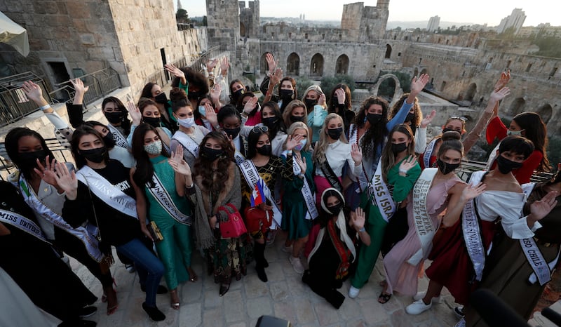 Miss Universe contestants tour Jerusalem's Old City. EPA