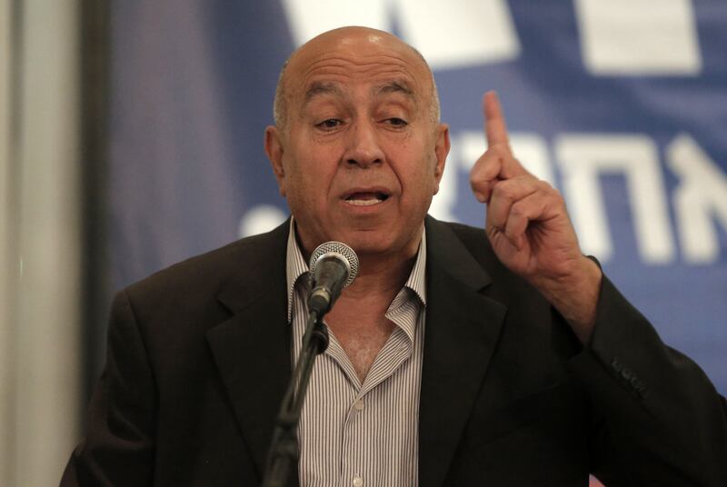 Zouheir Bahloul, candidate number 17 in the Zionist Union list, speaks during an election campaign press conference for the party. Ahmad Gharabli / AFP Photo