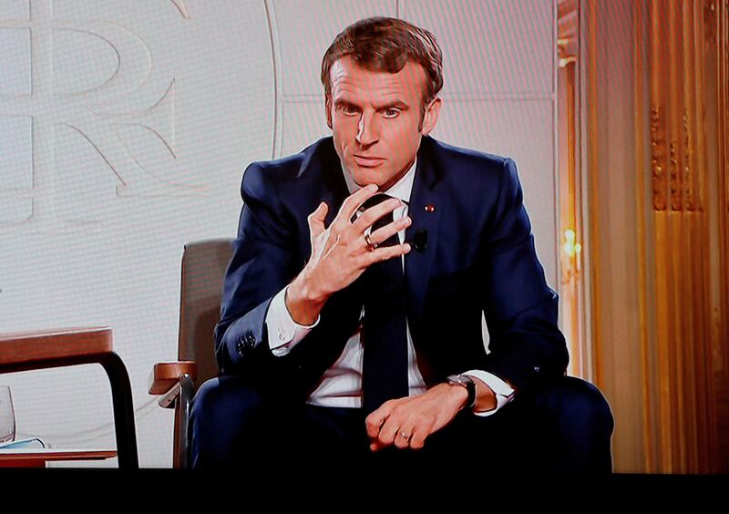 Mr Macron's prime-time TV interview was the latest act in an undeclared campaign for a second term. AFP