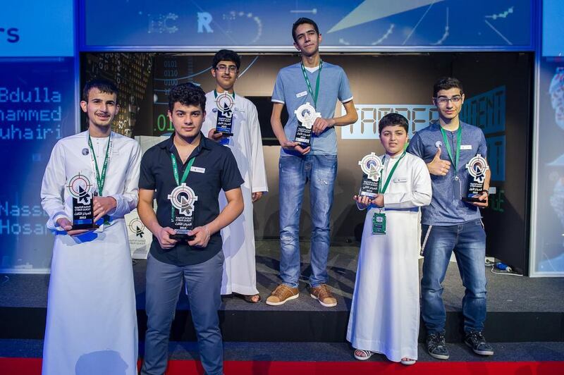 Finalists in the second annual UAE Cyber Quest Competition, which aims to raise students’ awareness of cyber security. Courtesy Nesa