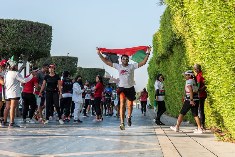 Sadique Ahamed ran 50 kilometres in Abu Dhabi on National Day to show his appreciation and loyalty to the UAE. Photo: Wam