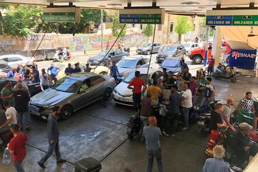 Cars queue for fuel at a gas station in Beirut, Lebanon June 17, 2021. Picture taken June 17, 2021. REUTERS/Issam Abdallah