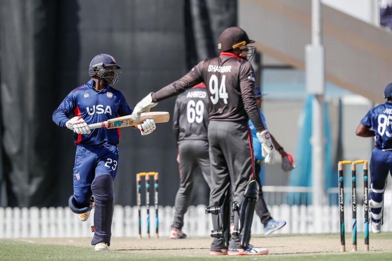 DUBAI, UNITED ARAB EMIRATES. 18 MARCH 2019. The UAE vs USA Cricket at the ICC Academy. (Photo: Antonie Robertson/The National) Journalist: Paul Radley. Section: Sport.