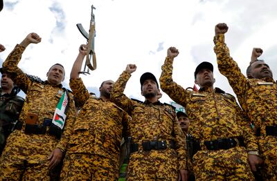 Houthi soldiers in Sanaa. EPA