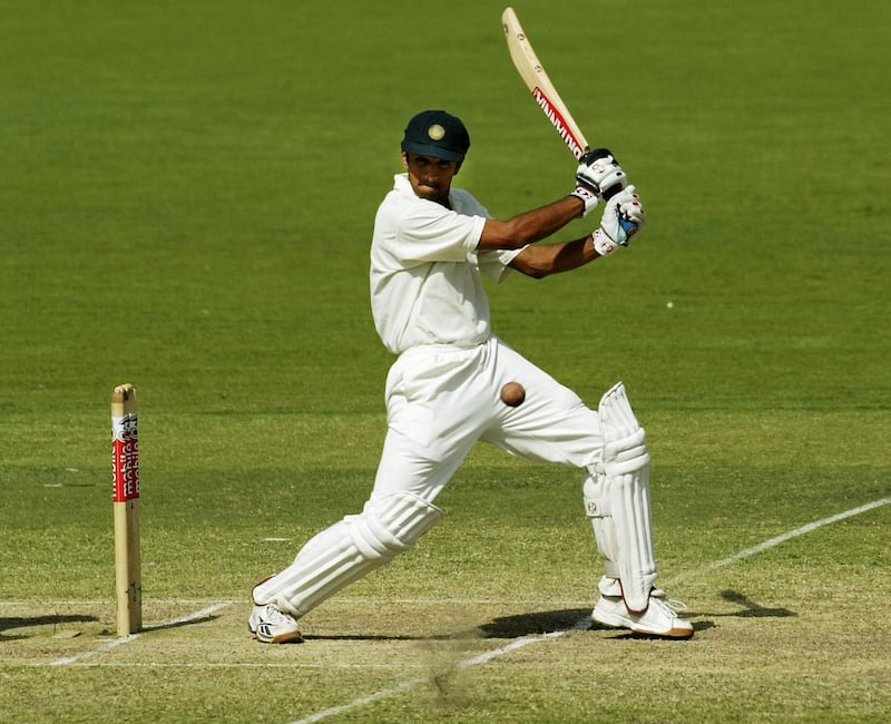 ADELAIDE, AUSTRALIA - DECEMBER 16:  Rahul Dravid of India in action during the fifth day of the 2nd Test between Australia and India at the Adelaide Oval on December 16, 2003 in Adelaide, Australia. (Photo by Hamish Blair/Getty Images)   