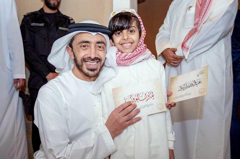 Abdullah bin Zayed and Adel bin Ahmed Al Jubeir during a tour at the events accompanying the Formula E in Ad Diriyah, Saudi Arabia. Courtesy MOFAIC