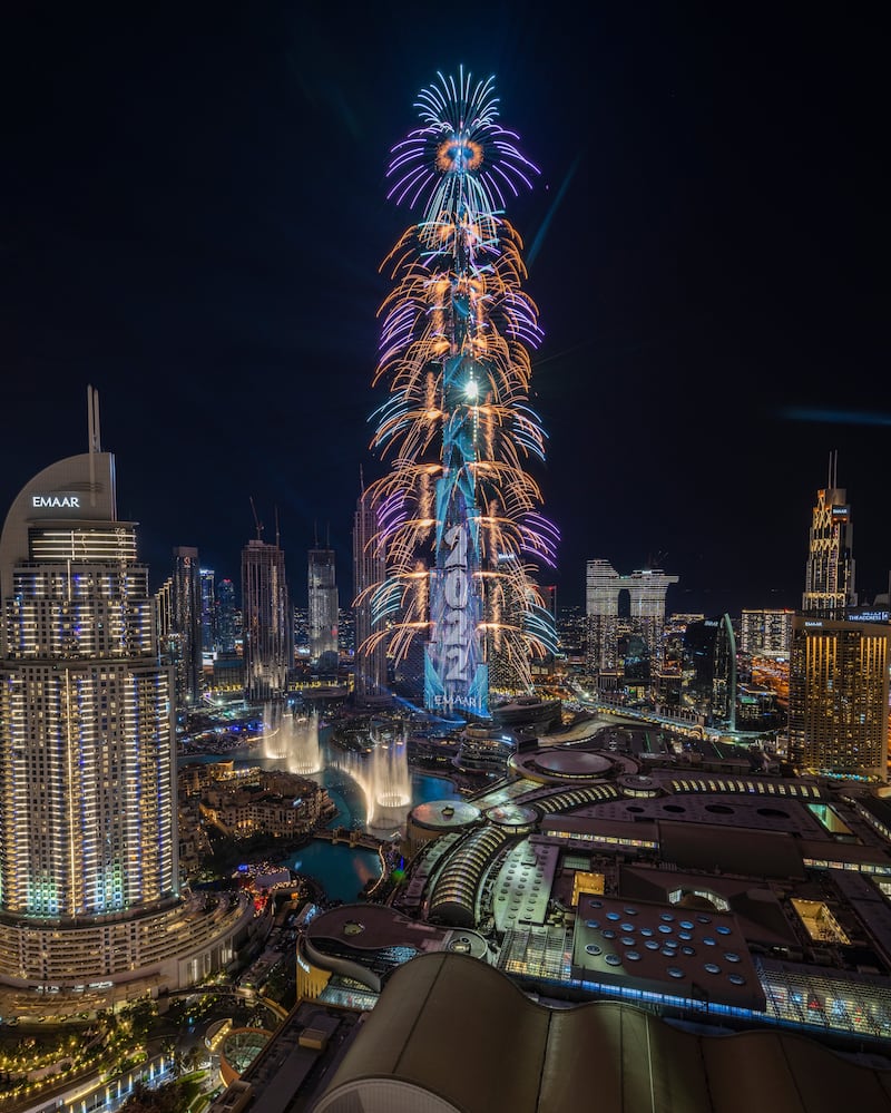 Dubai rings in 2022 with fireworks at Burj Khalifa. Photo: Dubai Media Office