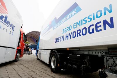 A new hydrogen fuel cell truck made by Hyundai. Reuters/file