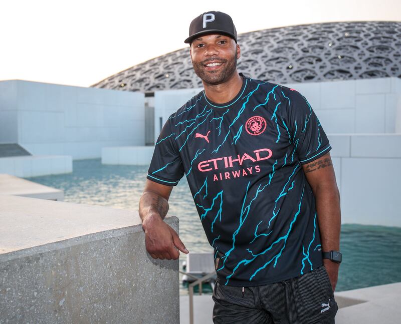 Former Manchester City defender Joleon Lescott at the Louvre Abu Dhabi during City's trophy tour in the UAE on Sunday, October 8, 2023. All photos: Victor Besa / The National