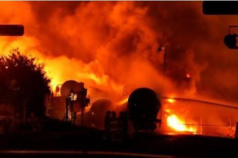 A train filled with crude crashed and exploded in Lac-Megantic, Quebec, in July, fuelling the debate about whether rail is a safe way to transport oil. AFP