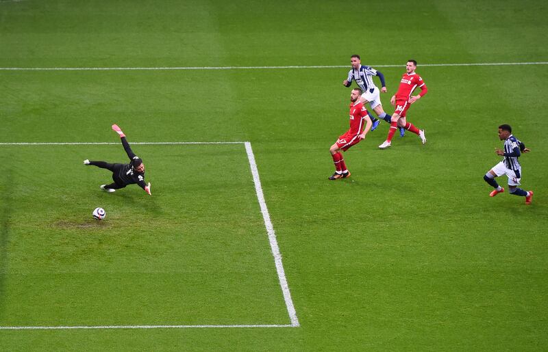 Hal Robson-Kanu scores for West Brom. AP