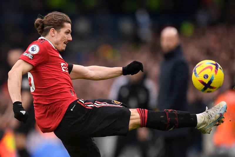 Marcel Sabitzer, 6 - Average and a downgrade on Casemiro on the evidence so far. Ball to Shaw was key in the build up for the opener. An introduction to how physical English football can be. 

AFP