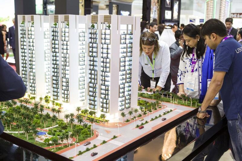 A model of the Mont Rose development, which Dubai-listed real estate developer Deyaar handed over this year. Antonie Robertson / The National