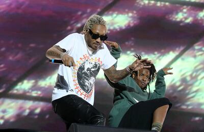 
ABU DHABI, UNITED ARAB EMIRATES , Nov 29 – 2019 :- Future performing at the F1 concert held at Du Arena in Yas Circuit in Abu Dhabi. ( Pawan Singh / The National )  For News/Instagram/Online.
