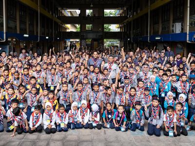 Ahmad Alhendawi, above with scouts in Malaysia, says global leaders need to learn quickly that young people are unexploited assets in solving the world’s problems. Photo: World Scout Bureau