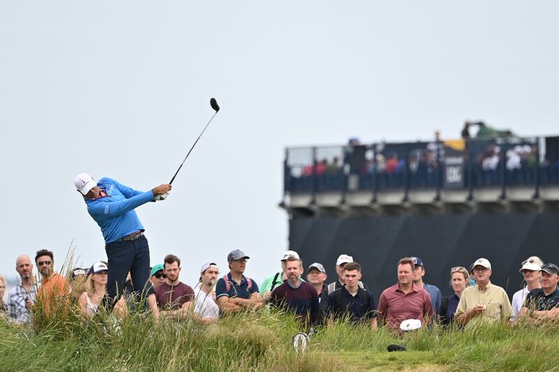 US golfer Stewart Cink on the 10th tee on his way to a first-round 66.