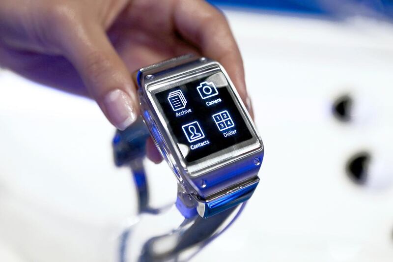 The new Samsung Galaxy Gear at thee launch event at Armani Ballroom in Dubai. Sarah Dea / The National