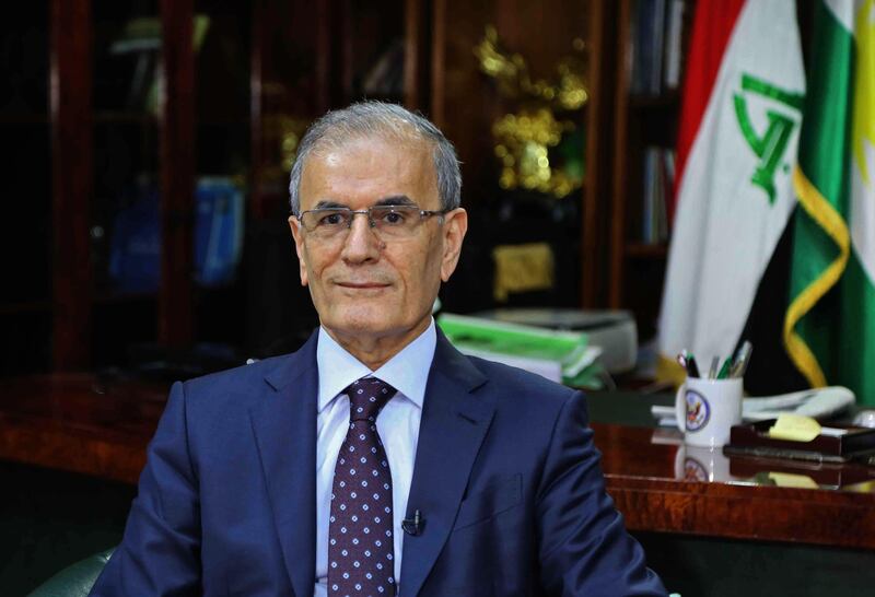 A picture taken on September 14, 2017 shows Kirkuk provincial Governor Najim al-Din Karim posing in his office in the eponymous northern Iraqi city.
Iraq's parliament voted on September 14, 2017 to sack the governor of oil-rich Kirkuk over his decision for the northern province to vote in a Kurdish independence referendum opposed by Baghdad. / AFP PHOTO / Marwan IBRAHIM