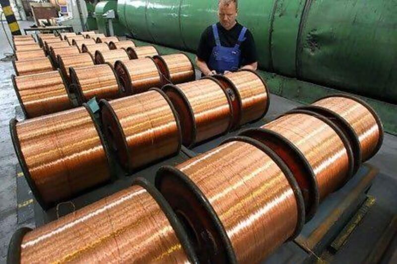 The price of the copper has fallen by 25 per cent, or US$2,500 per tonne, since its peak in February. Jens Buettner / EPA